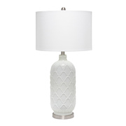 Lalia Home Argyle Classic White Table Lamp with Fabric Shade LHT-5008-WH
